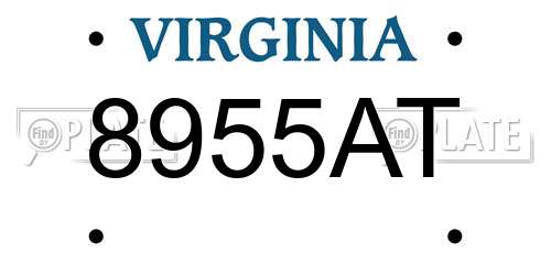 8955AT Virginia License Plate