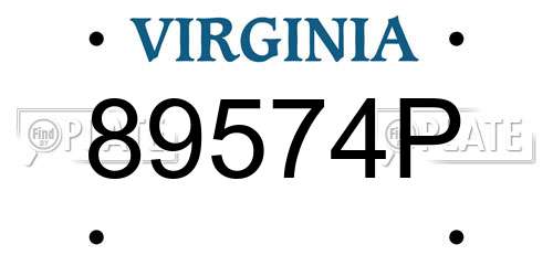 89574P Virginia License Plate