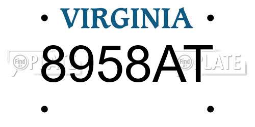 8958AT Virginia License Plate