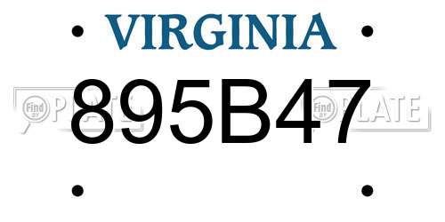 895B47 Virginia License Plate