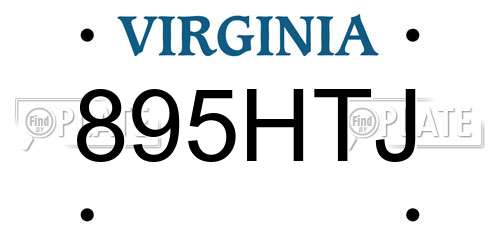 895HTJ Virginia License Plate