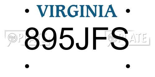 895JFS Virginia License Plate
