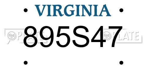 895S47 Virginia License Plate