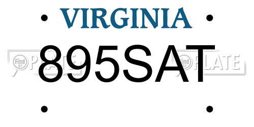 895SAT Virginia License Plate