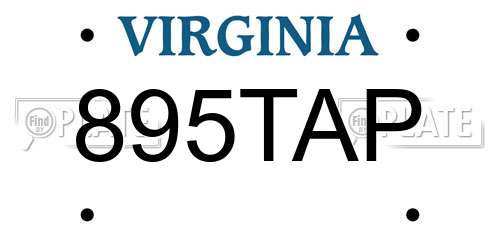 895TAP Virginia License Plate