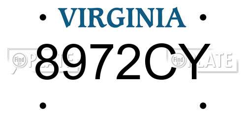 8972CY Virginia License Plate