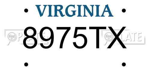 8975TX Virginia License Plate