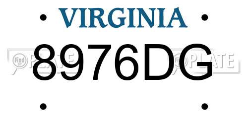 8976DG Virginia License Plate