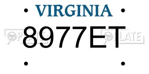 8977ET Virginia License Plate