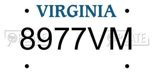 8977VM Virginia License Plate