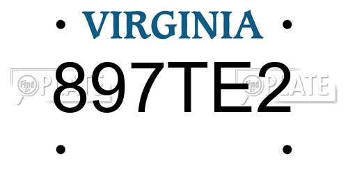 897TE2 Virginia License Plate
