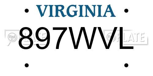 897WVL Virginia License Plate