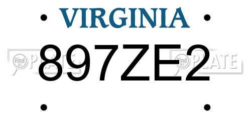 897ZE2 Virginia License Plate