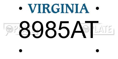 8985AT Virginia License Plate