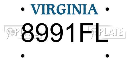 8991FL Virginia License Plate