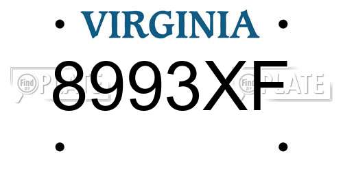 8993XF Virginia License Plate