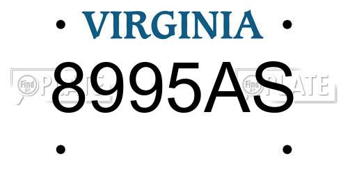 8995AS Virginia License Plate