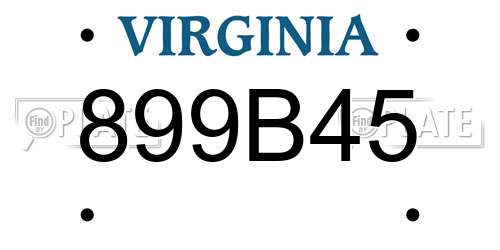 899B45 Virginia License Plate