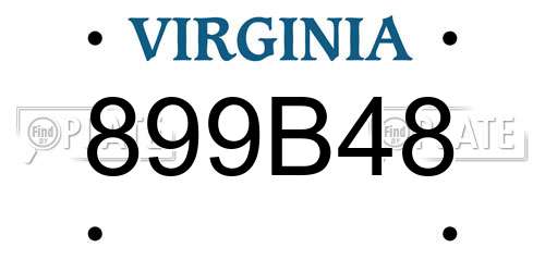 899B48 Virginia License Plate