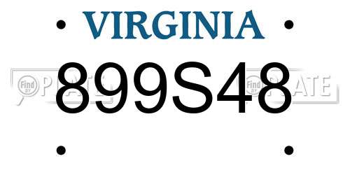 899S48 Virginia License Plate