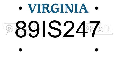 89IS247 Virginia License Plate