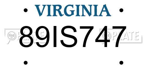 89IS747 Virginia License Plate