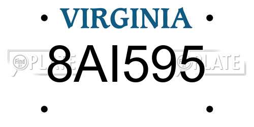 8AI595 Virginia License Plate