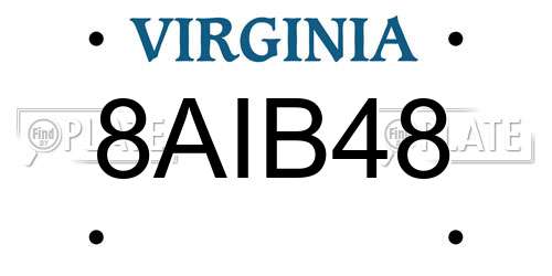 8AIB48 Virginia License Plate