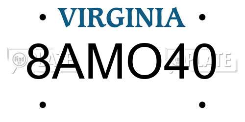 8AMO40 Virginia License Plate