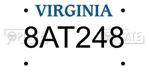 8AT248 Virginia License Plate