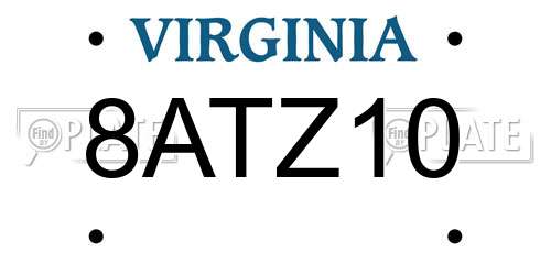 8ATZ10 Virginia License Plate