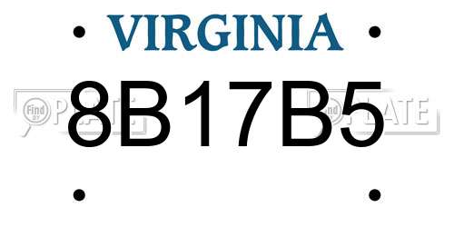 8B17B5 Virginia License Plate