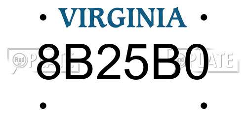 8B25B0 Virginia License Plate