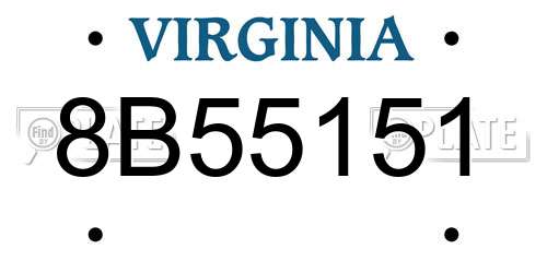 8B55151 Virginia License Plate