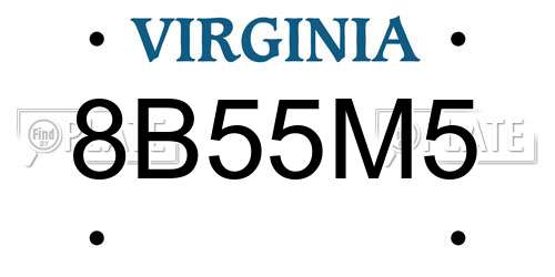 8B55M5 Virginia License Plate