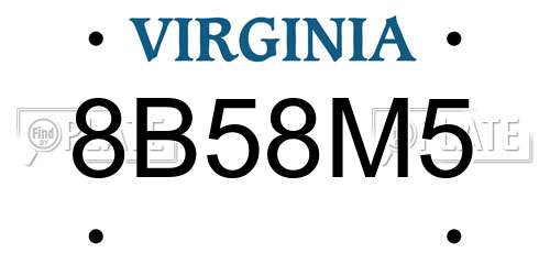 8B58M5 Virginia License Plate