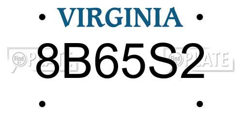 8B65S2 Virginia License Plate