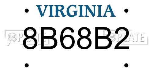 8B68B2 Virginia License Plate