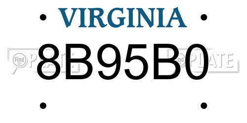 8B95B0 Virginia License Plate