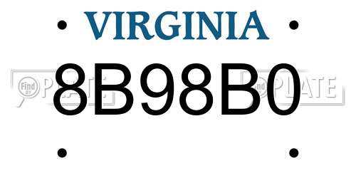 8B98B0 Virginia License Plate