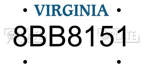 8BB8151 Virginia License Plate