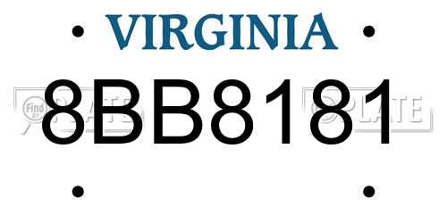 8BB8181 Virginia License Plate