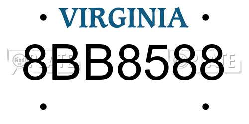 8BB8588 Virginia License Plate