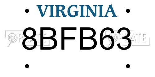8BFB63 Virginia License Plate