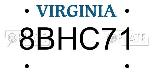 8BHC71 Virginia License Plate