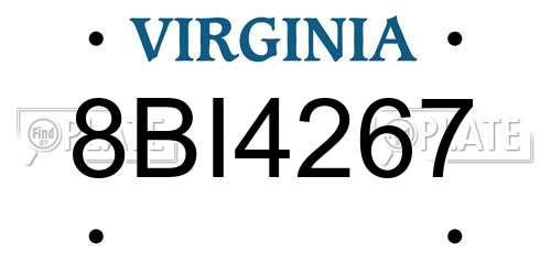 8BI4267 Virginia License Plate
