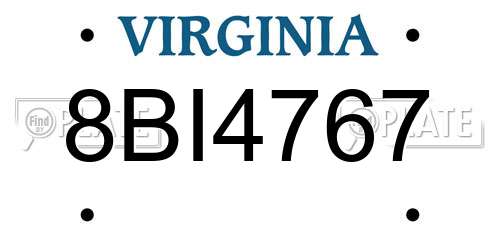 8BI4767 Virginia License Plate