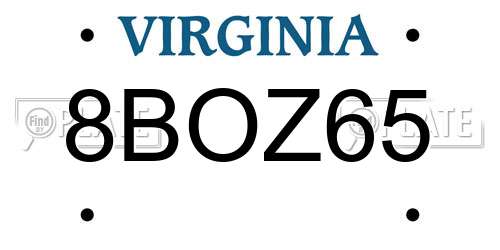 8BOZ65 Virginia License Plate