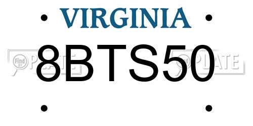 8BTS50 Virginia License Plate