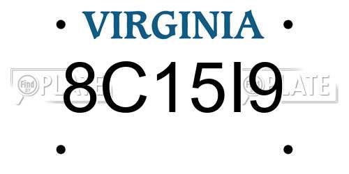 8C15I9 Virginia License Plate
